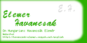 elemer havancsak business card